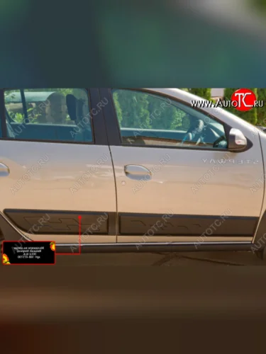 Молдинг двери RA (задний правый) (Поверхность глянец (под покраску)) Renault Sandero  2 - Sandero Stepway  2