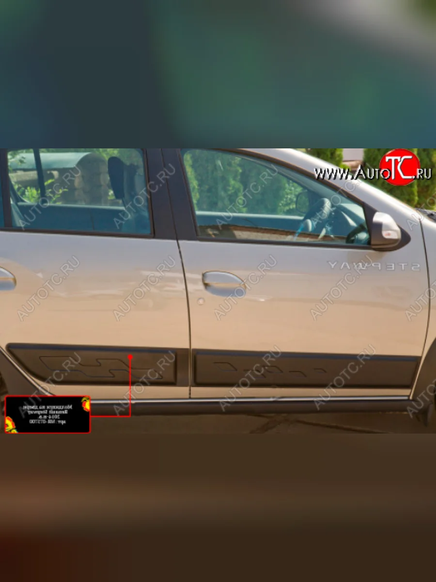 Молдинг двери RA (задний правый) Renault Sandero 2 рестайлинг (2018-2025) (Поверхность шагрень)  в Воронеже Воронежской области