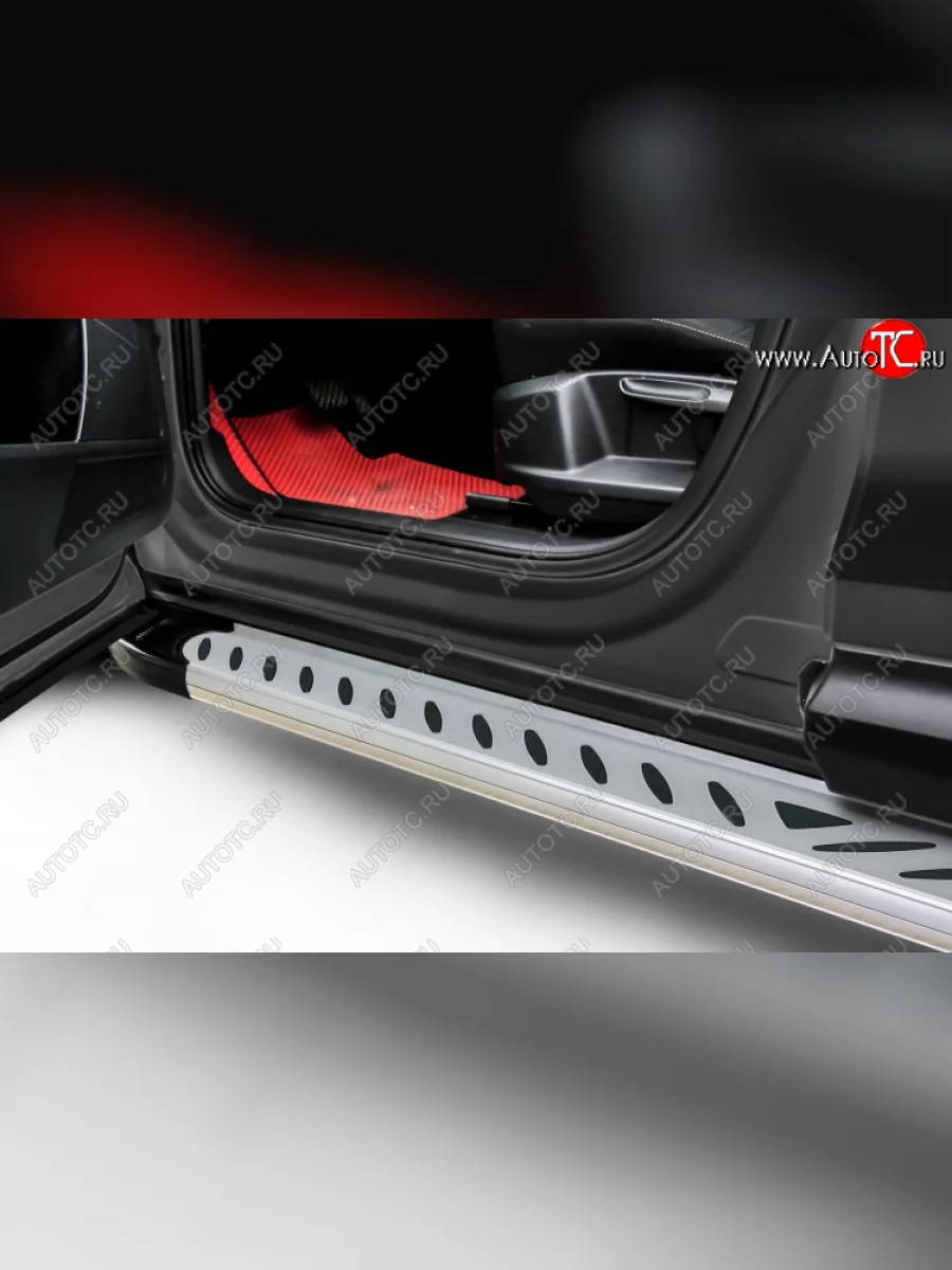 Пороги алюминиевые Elite Silver 1700 серебристые Chery TIGGO 8 (2018-н.в.) на Chery Tiggo 8 (T18) дорестайлинг (2018-2022) (Elite Silver)  в Керчи Республика Крым