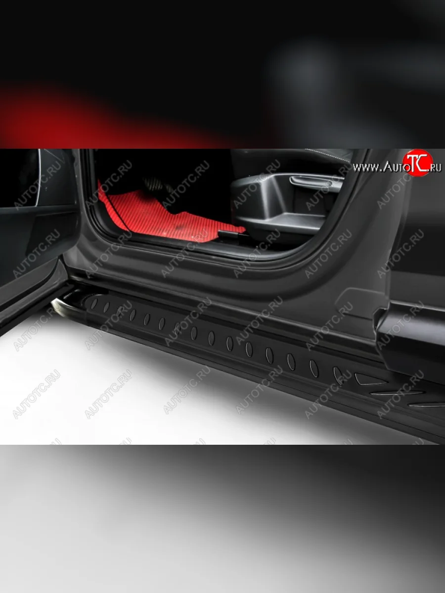 Пороги алюминиевые Slitkoff Hyundai IX35 LM дорестайлинг (2009-2013) (Elite Black)  в Самаре Самарской области