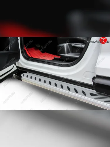 Пороги алюминиевые Slitkoff (Elite Silver) Suzuki Grand Vitara  JT 5 дверей (2012-2016) 2-ой рестайлинг