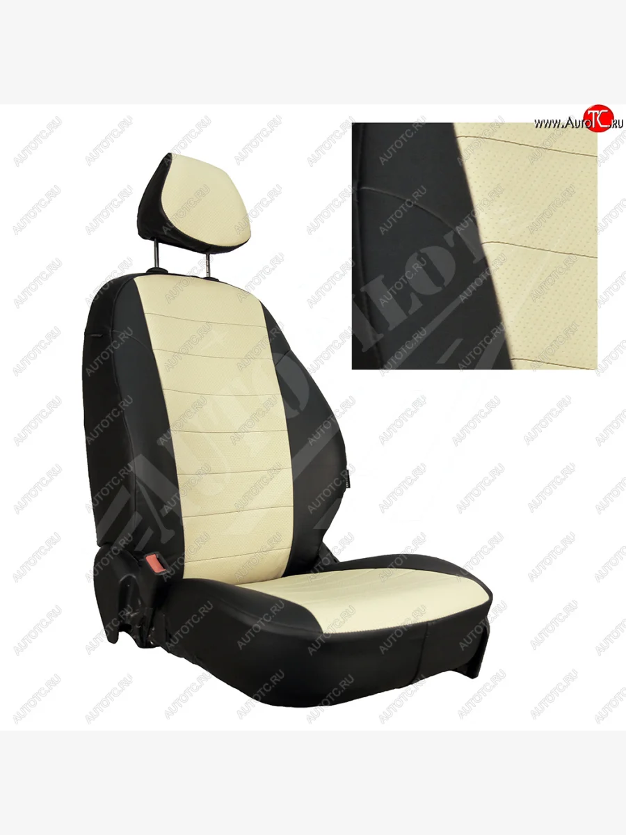 Чехлы сидений AUTOPILOT Экокожа (ЗС 40/60)  Nissan Terrano (2016-2022), Renault Duster (2015-2021) (Черный + Бежевый)  в Самаре Самарской области