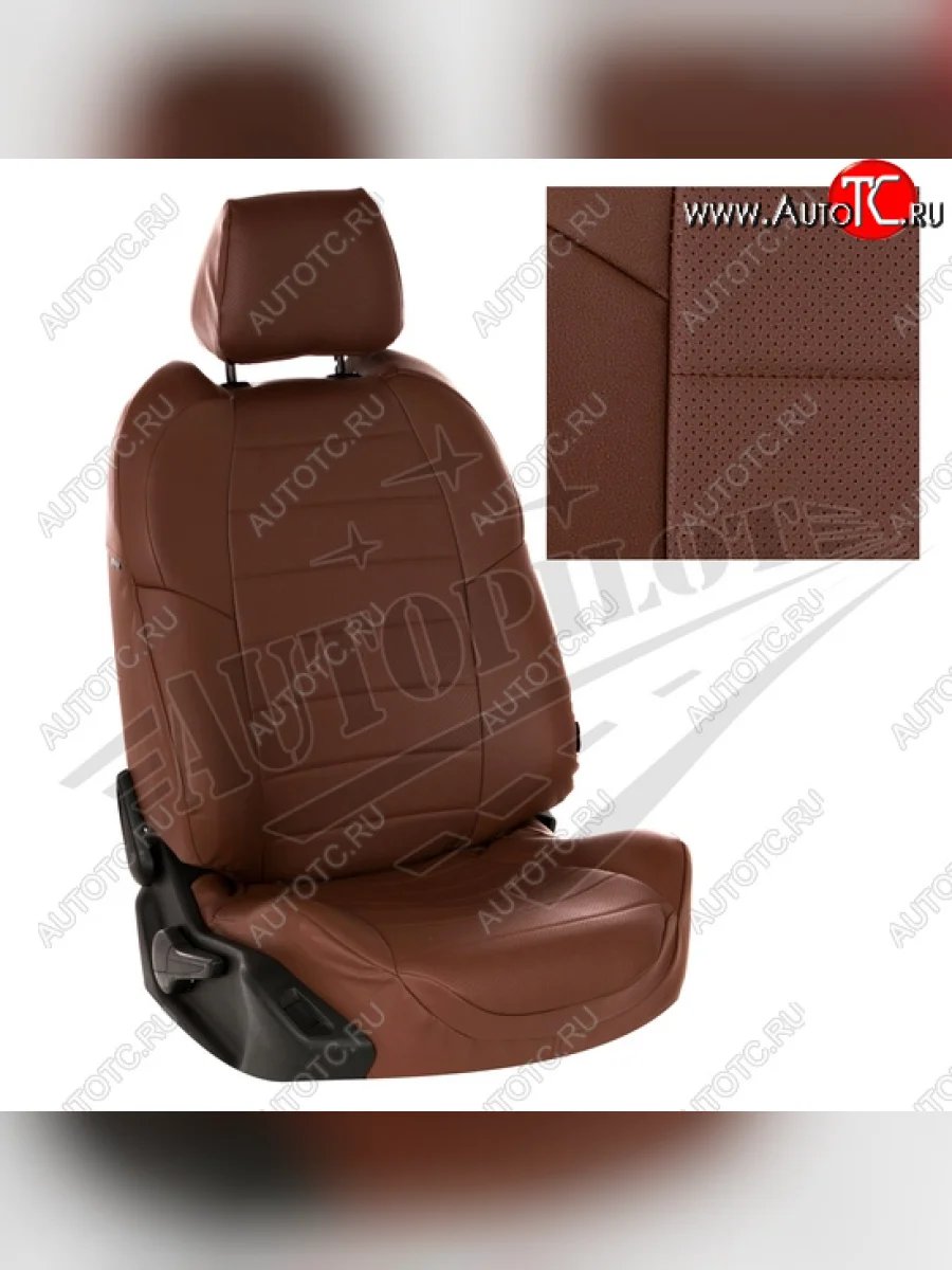 Чехлы сидений AUTOPILOT Экокожа (ЗС 40/60)  Nissan Terrano (2016-2022), Renault Duster (2015-2021) (Темно коричневый + Темно коричневый)  в Самаре Самарской области