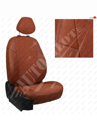 Чехлы сидений AUTOPILOT Алькантара Ромб (РС 40/60) (Коричневый + Коричневый) Nissan Terrano  D10 (2016-2022), Renault Duster  HS (2015-2021)