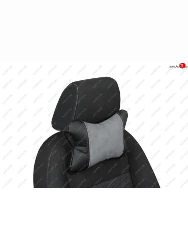 Подушка под шею AUTOPILOT Алькантара (Черный + Серый) 