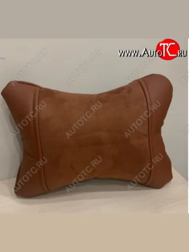 Подушка под шею AUTOPILOT Алькантара (Коричневый + Коричневый) 