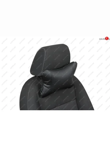 Подушка под шею AUTOPILOT Экокожа (Черный + Черный) 