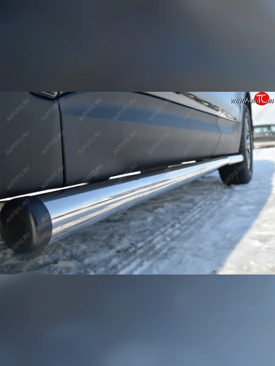 Защита порогов SLITKOFF (Ø 63 мм, нержавейка) Honda CR-V RE1,RE2,RE3,RE4,RE5,RE7 дорестайлинг (2007-2010) (С заглушками на торцах, в)  в Керчи Республика Крым