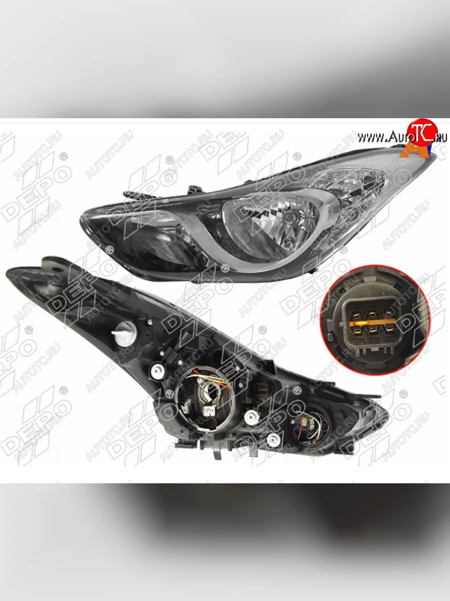Левая передняя фара DEPO (под корректор)  Hyundai Elantra (2010-2013) MD  в Самаре Самарской области