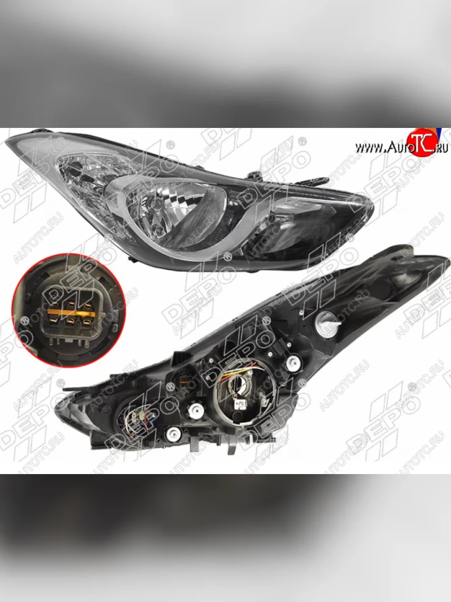 Правая передняя фара DEPO (под корректор) Hyundai Elantra MD дорестайлинг (2010-2013)  в Керчи Республика Крым