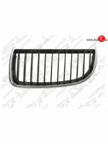 Левая решетка радиатора SAT (черная/хром) BMW 3 серия  E90 (2004-2008) седан дорестайлинг