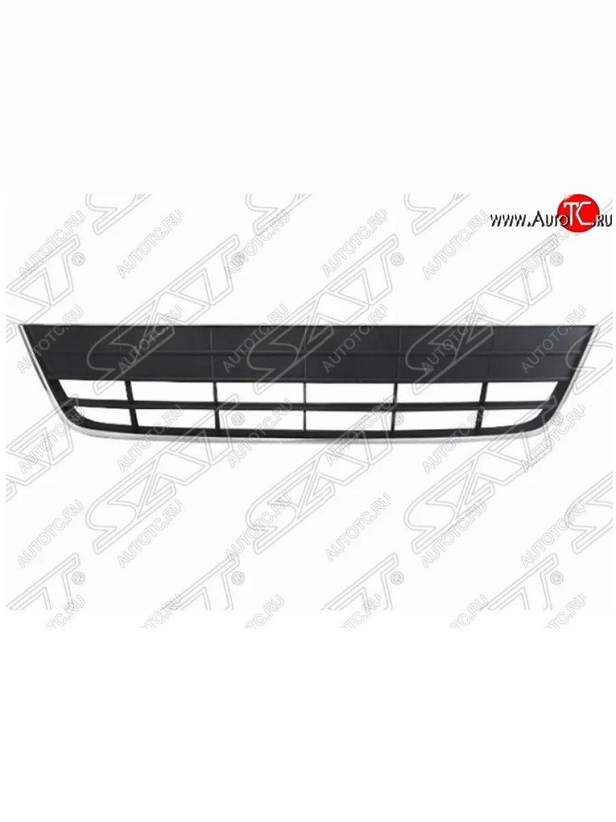 Решетка в передний бампер SAT (центральная часть, с хром молдингом)  Volkswagen Tiguan (2011-2017) NF  в Керчи Республика Крым