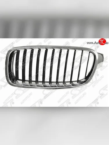 Левая решетка радиатора SAT (черная с хромом) BMW 3 серия F30 седан дорестайлинг (2012-2015)