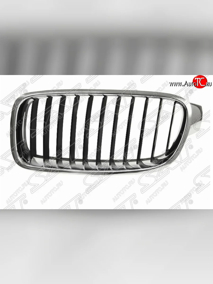 Левая решетка радиатора SAT (черная с хромом) BMW 3 серия F30 седан дорестайлинг (2012-2015)  в Перми Пермском крае