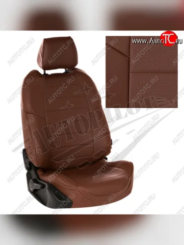 Чехлы сидений AUTOPILOT Экокожа (задняя спинка 40/60 с подлокотником) (Темно коричневый + Темно коричневый) Hyundai Elantra  CN7 (2020-2023)