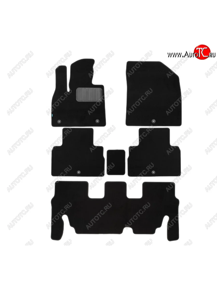 Текстильные коврики салона Klever Premium (7 мест, 6 шт.) Hyundai Palisade LX2 (2018-2022) (Цвет: черный)  в Керчи Республика Крым