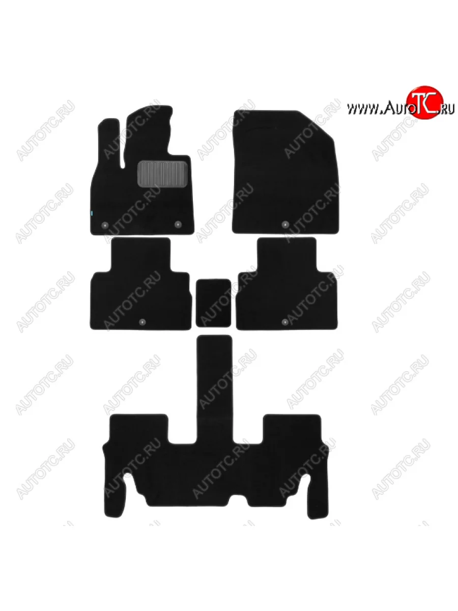 Текстильные коврики салона Klever Premium (8 мест, 6 шт.) Hyundai Palisade LX2 (2018-2022) (Цвет: черный)  в Перми Пермском крае