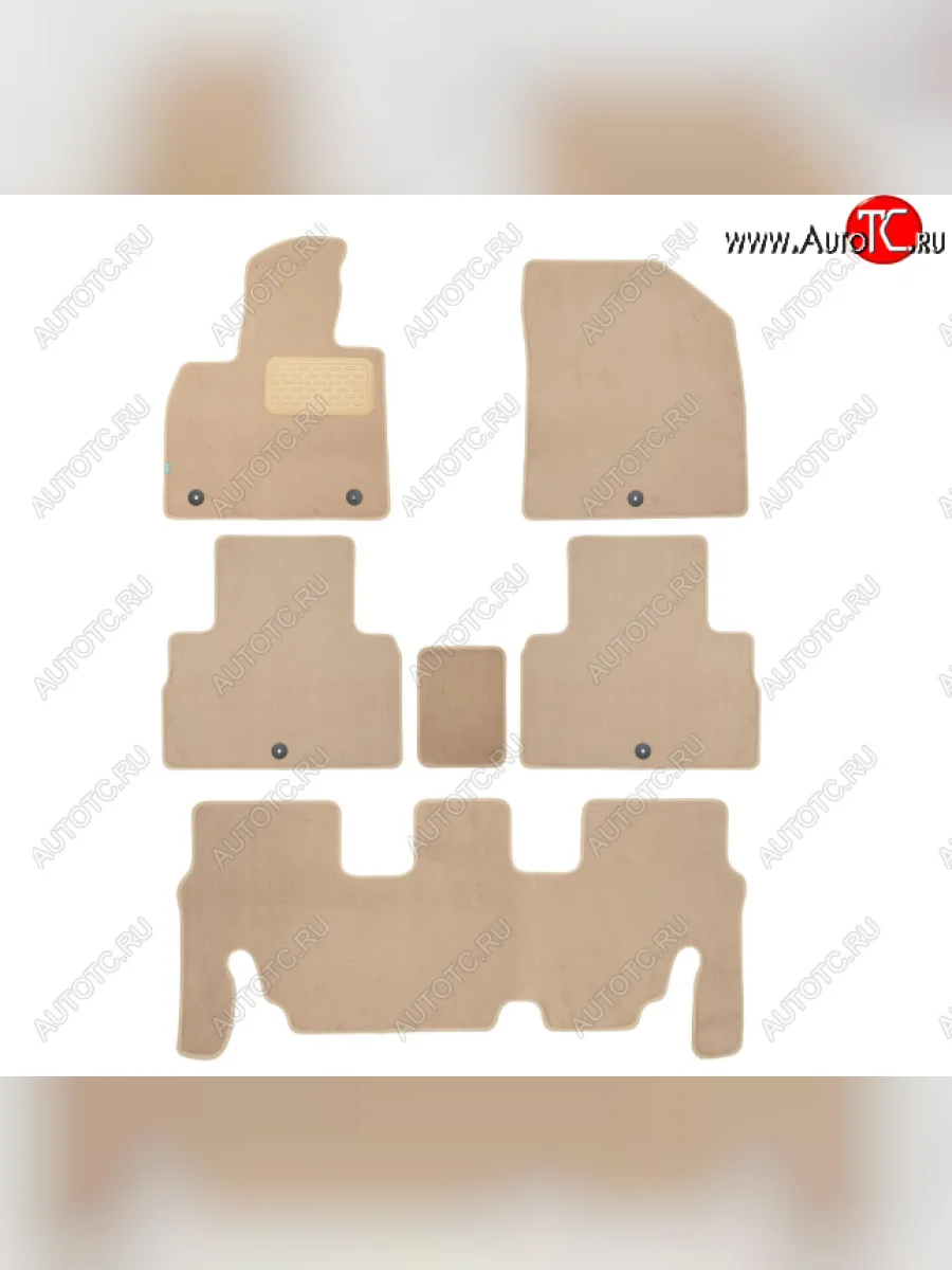 Текстильные коврики салона Klever Premium (7 мест, 6 шт.) Hyundai Palisade LX2 (2018-2022) (Цвет: бежевый)  в Керчи Республика Крым