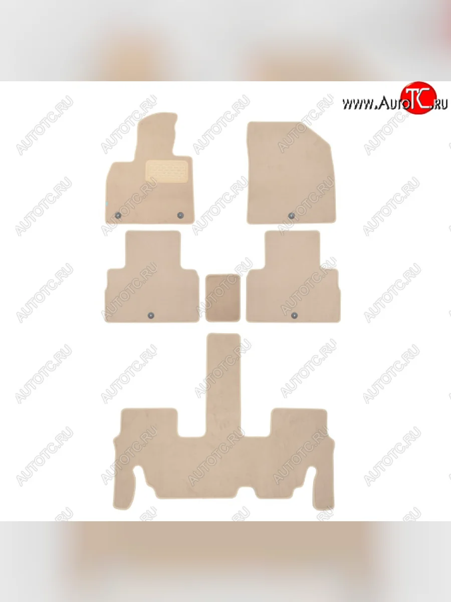 Текстильные коврики салона Klever Premium (8 мест, 6 шт.) Hyundai Palisade LX2 (2018-2022) (Цвет: бежевый)  в Керчи Республика Крым