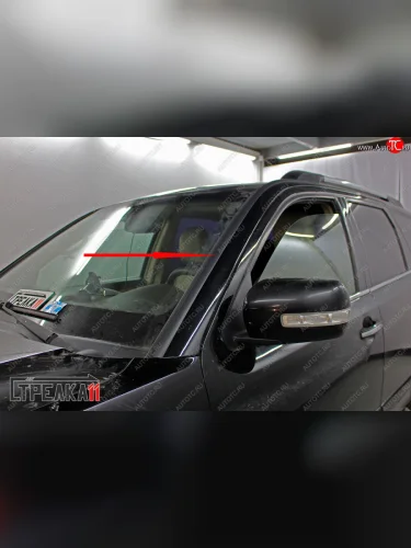 Водостоки (дефлектора) лобового стекла Стрелка 11 KIA Mohave HM дорестайлинг (2008-2017)