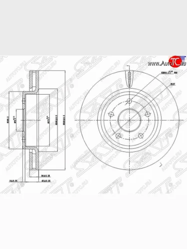 Передний тормозной диск SAT (вентилируемый, d 328 мм) Jeep Commander (2006-2010)