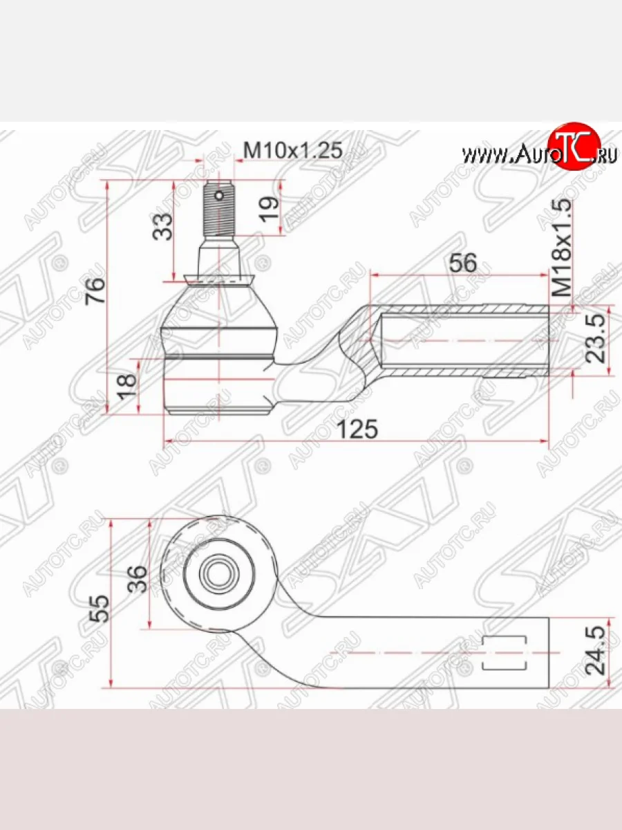 Правый наконечник рулевой тяги SAT Mazda 3/Axela BK дорестайлинг, хэтчбэк (2003-2006)  в Керчи Республика Крым