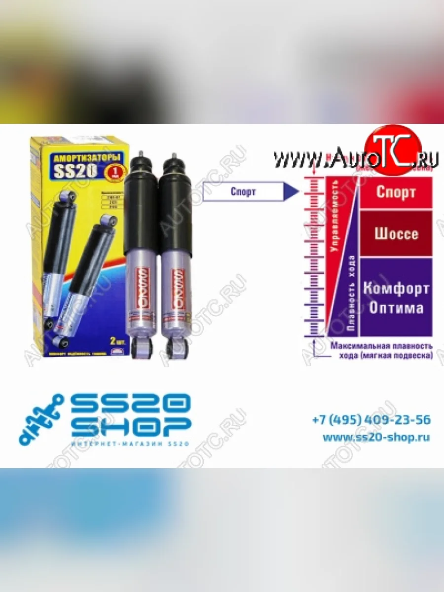 Комплект передних амортизаторов SS20  Лада ВАЗ  2101, 2102, 2103, 2104, 2105, 2106, 2107 (Спорт)  с доставкой в г. Керчь