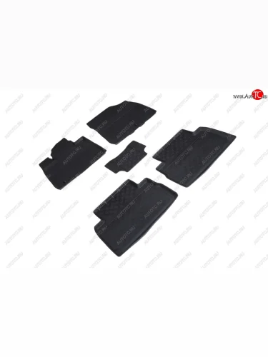 Коврики в салон SeiNtex (резина, высокий бортик, 5 мест) (Черный) Hyundai Santa Fe TM рестайлинг (2020-2022)