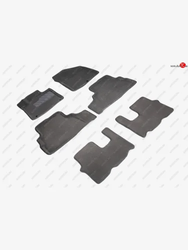 Коврики в салон (текстиль, 5 мест) Hyundai Santa Fe TM дорестайлинг (2018-2021) (серый)