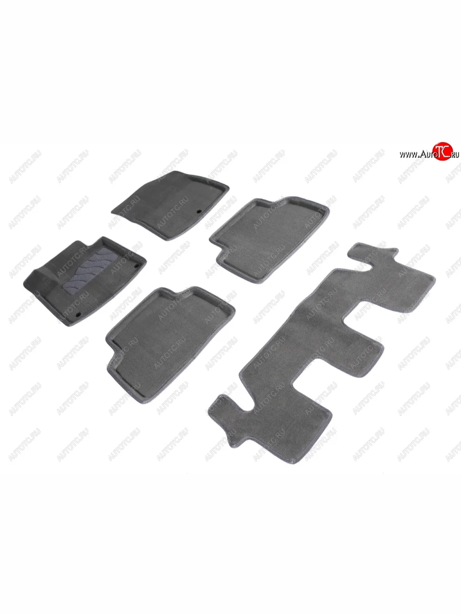 Коврики в салон SEINTEX 3D ВОРС (комплект, 7 мест) KIA Sorento MQ4 (2020-2022) (Цвет: серый)  в Самаре Самарской области