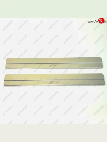 Накладки порожков салона INOX (Нержавеющая сталь) Ford Fiesta B479 хэтчбэк 5 дв. (2017-2022)