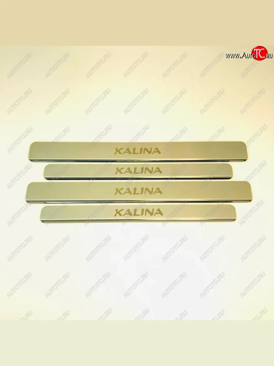 Накладки порожков салона INOX Лада ВАЗ Калина 1119 хэтчбек (2004-2013) (Нержавеющая сталь)  в Самаре Самарской области