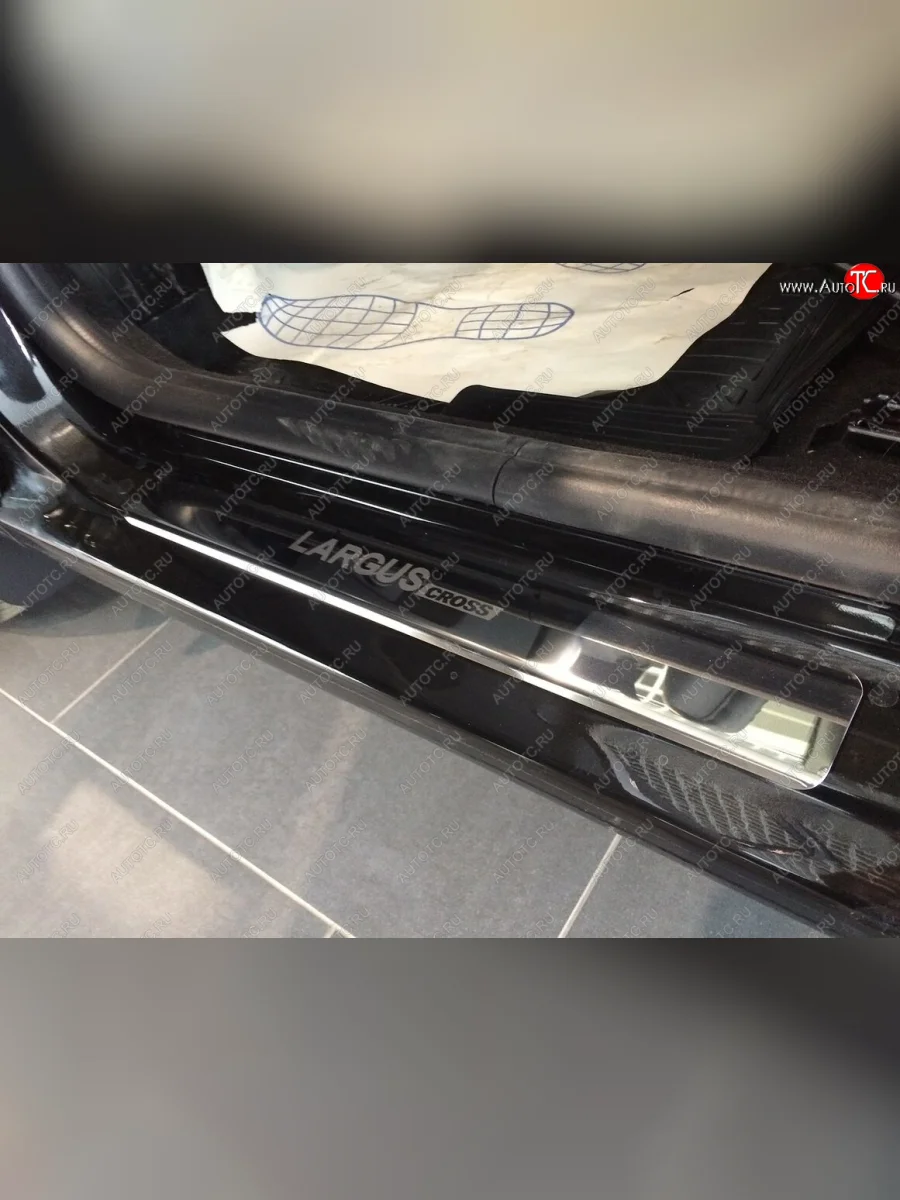 Накладки порожков салона INOX Лада ВАЗ Ларгус рестайлинг R90 (2021-2025) (Нержавеющая сталь)  в Керчи Республика Крым