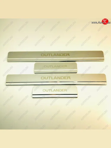 Накладки порожков салона INOX (Нержавеющая сталь) Mitsubishi Outlander GF 2-ой рестайлинг (2015-2018)