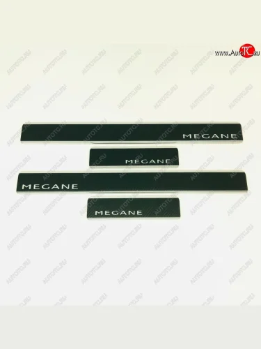 Накладки порожков салона INOX (Нержавеющая сталь + карбон) Renault Megane универсал  дорестайлинг (2008-2013)