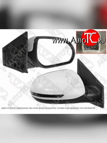 Правое зеркало заднего вида SAT (обогрев, поворот, 6 контактов) KIA Rio 3 QB дорестайлинг седан (2011-2015)
