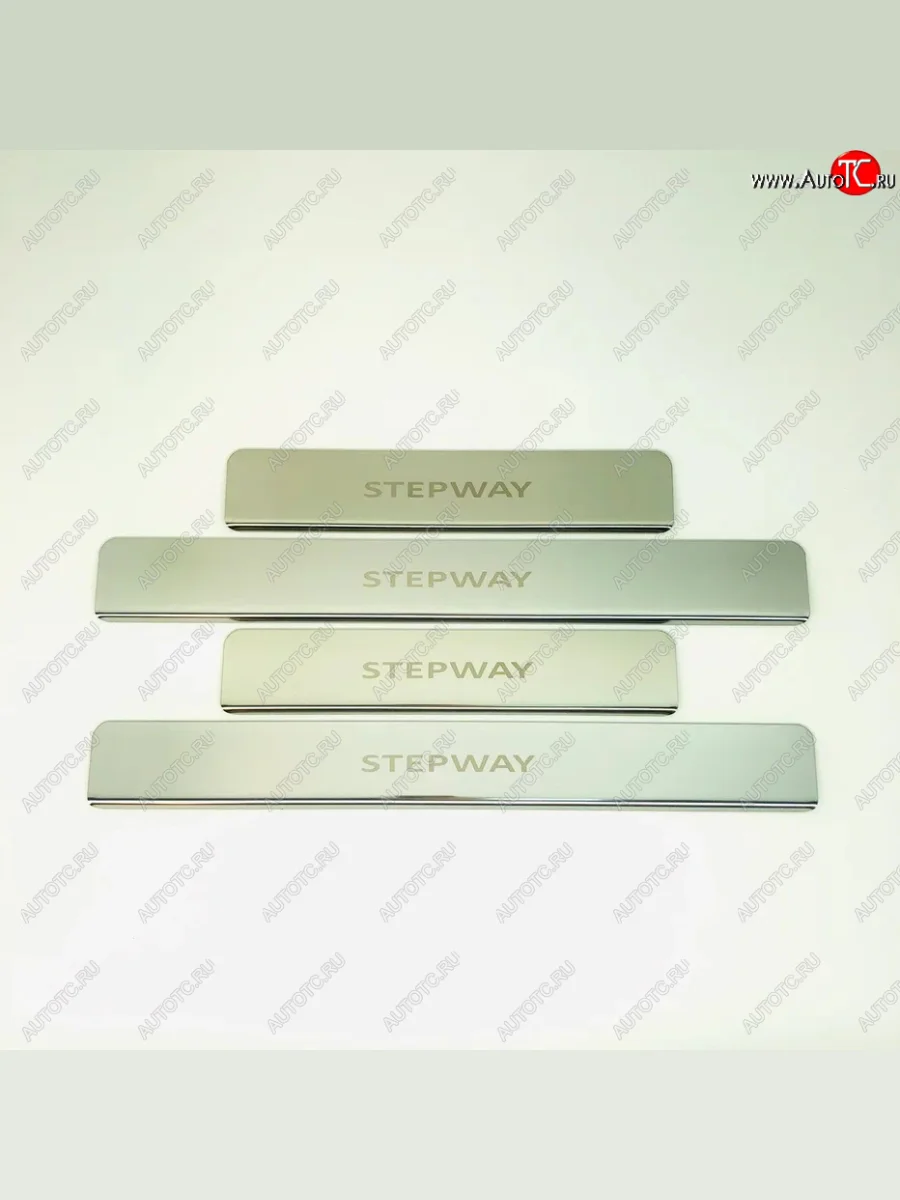 Накладки порожков салона INOX Renault Sandero Stepway 1 (2010-2014) (Нержавеющая сталь)  в Керчи Республика Крым