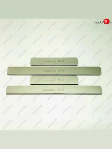 Накладки порожков салона INOX (Нержавеющая сталь) Subaru XV GP/G33 дорестайлинг (2012-2016)