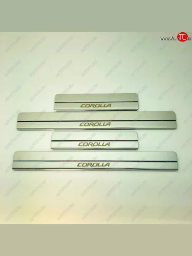 Накладки порожков салона INOX (Нержавеющая сталь) Toyota Corolla E210 хэтчбэк 5 дв. дорестайлинг (2018-2022)