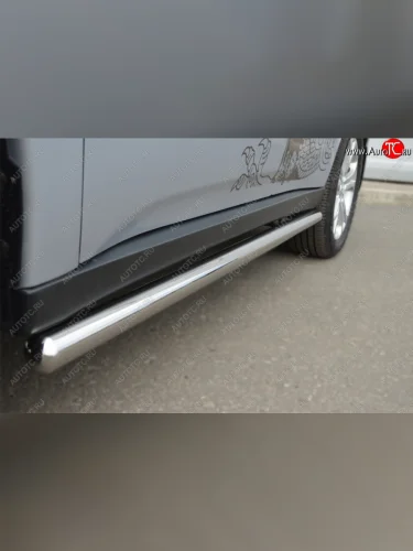 Защита порогов на SLITKOFF (труба D63) (Защита порогов с закругленными торцами (вариант 3)) Mitsubishi Outlander GF дорестайлинг (2012-2014)