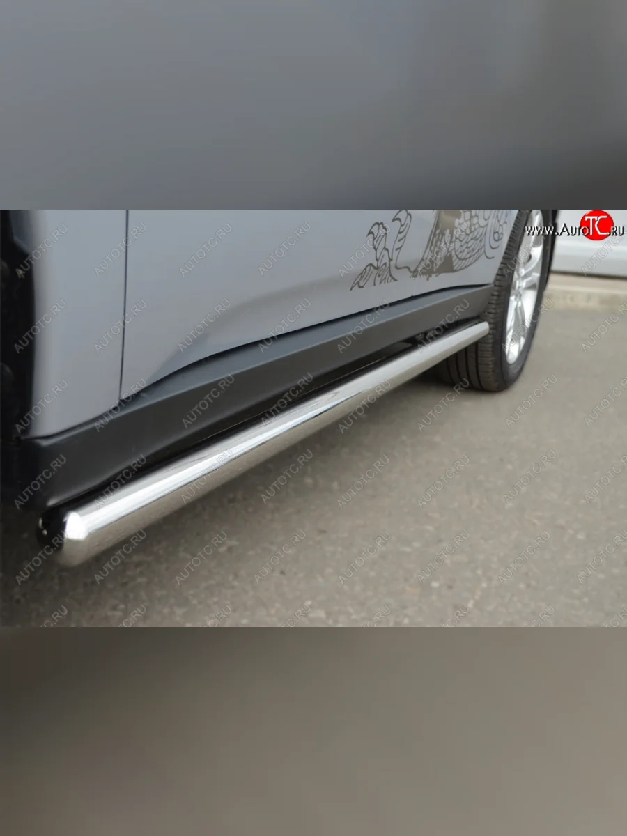 Защита порогов на SLITKOFF (труба D63) Mitsubishi Outlander GF дорестайлинг (2012-2014) (Защита порогов с закругленными торцами (вариант 3))  в Перми Пермском крае