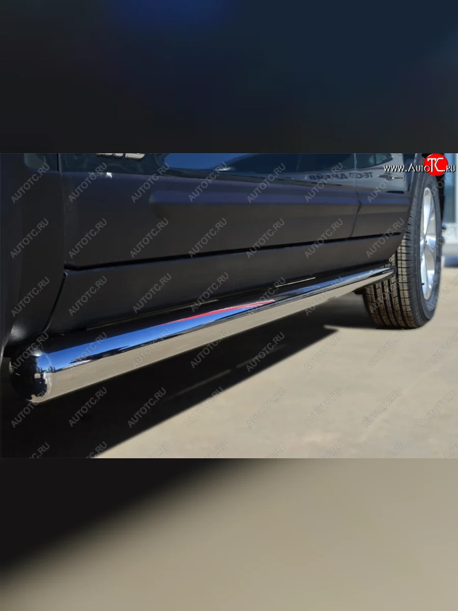 Защита порогов на SLITKOFF (труба D63 мм) KIA Sorento UM/Prime рестайлинг (2018-2020) (Защита порогов с закругленными торцами (вариант 3))  в Керчи Республика Крым