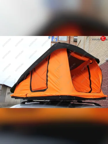 Багажный бокс-палатка Yuago Travel 2.0 (лето, 1000 л/230x160x35 см) на крышу (Черный бокс, тент оранжевый) Seat Toledo Mk2 седан (1998-2005)