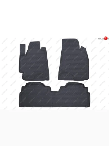Коврики в салон Element 3 шт. (полиуретан) (Цвет: серый) Toyota Highlander  XU20 - Kluger  XU20