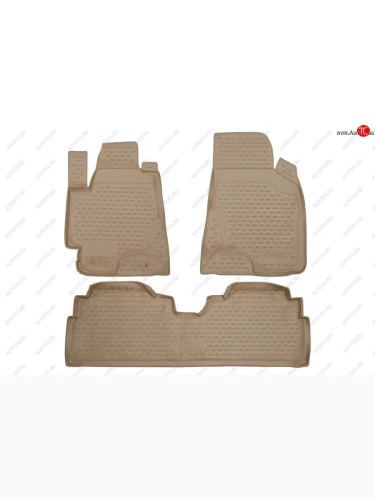 Коврики в салон Element 3 шт. (полиуретан) (Цвет: бежевый) Toyota Highlander  XU20 - Kluger  XU20