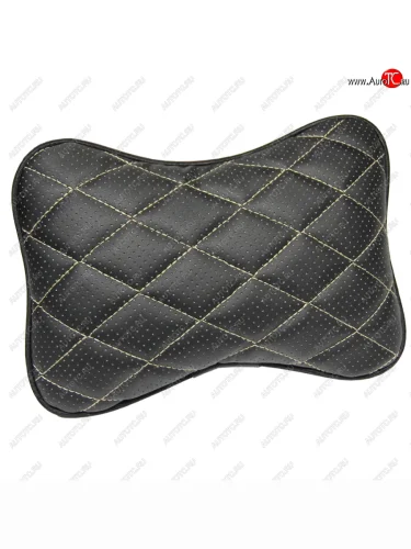 Подушка-косточка Lord Autofashion Ромб (Илана+Орегон) Ford S-Max 1 дорестайлинг (2006-2010) (Черный + Черный + Бежевый)