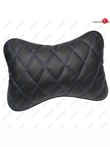 Подушка-косточка Lord Autofashion Ромб (Илана+Орегон) Ford S-Max 1 дорестайлинг (2006-2010) (Черный + Черный + Синий)