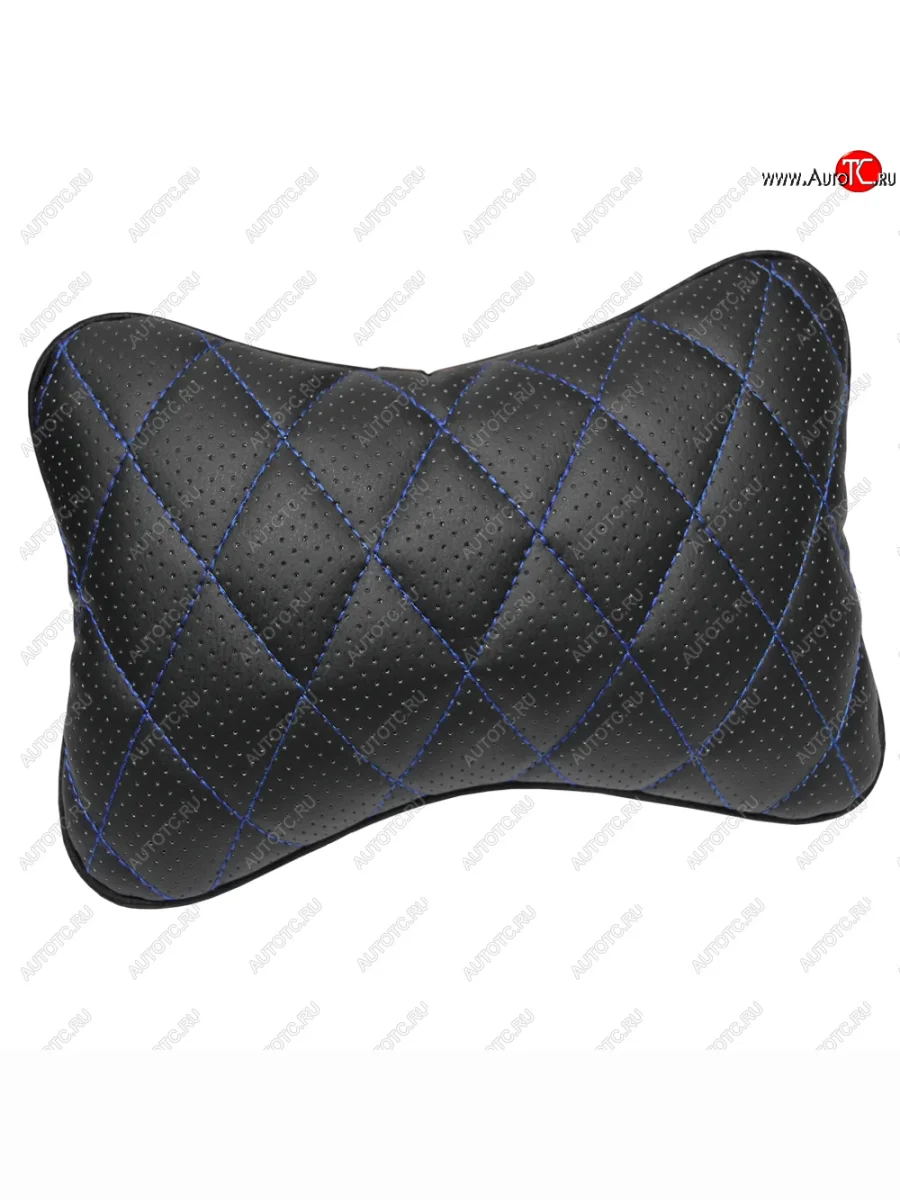 Подушка-косточка Lord Autofashion Ромб (Илана+Орегон) Mitsubishi Lancer 10 CY седан дорестайлинг (2007-2010) (Черный + Черный + Синий)  с доставкой в г. Керчь