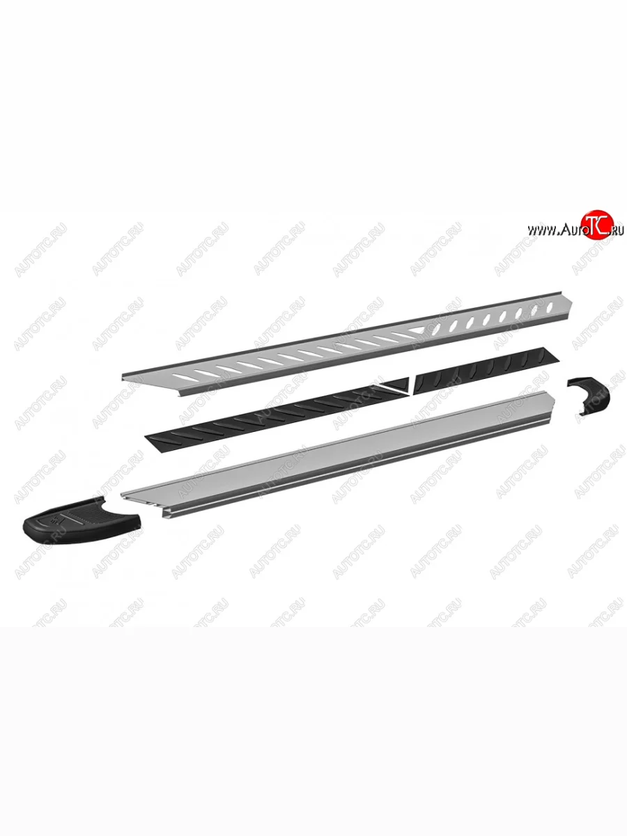 Порожки для ног на Slitkoff Elite Porsche Cayenne 955 (2002-2006) (Silver )  в Керчи Республика Крым