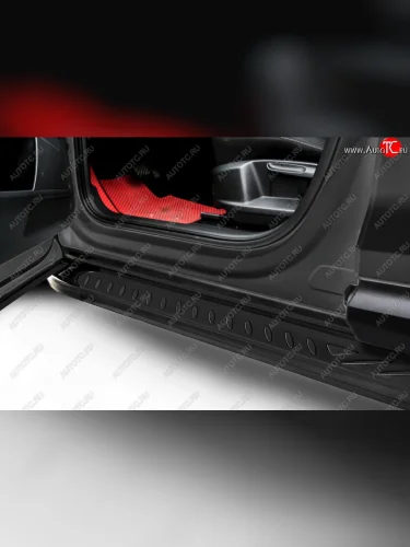 Порожки для ног на Slitkoff Elite (Black) Volkswagen Touareg  1 GP (2002-2010) дорестайлинг, рестайлинг